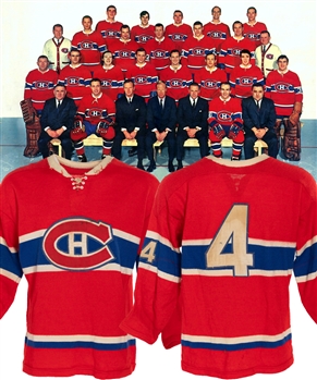 Montreal Canadiens / Montreal Junior Canadiens Mid-to-Late-1960s Worn #4 Jersey - Nice Game Wear with Team Repairs!