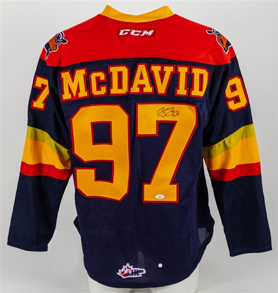Connor McDavid Signed Erie Otters Captains Jersey with JSA LOA and Team LOA