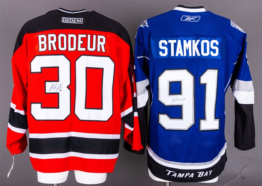 Martin Brodeur (New Jersey Devils) and Steven Stamkos (Tampa Bay Lightning) Signed Jerseys