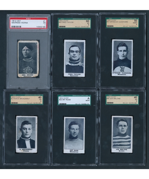 1912-13 Imperial Tobacco C57 Hockey SGC and PSA-Graded Near Complete Set (47/50)