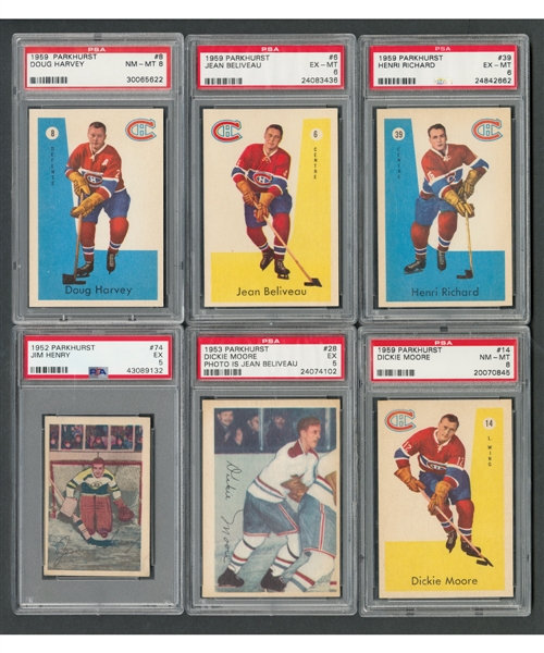 1951-52 to 1959-60 Parkhurst SGC/PSA-Graded Hockey Card Collection of 21