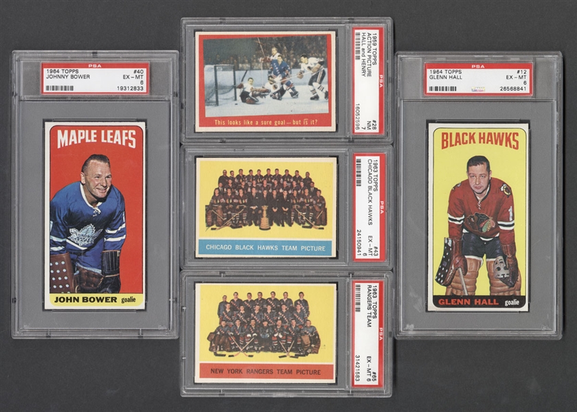 1959-60 to 1964-65 Topps PSA-Graded Hockey Card Collection of 14