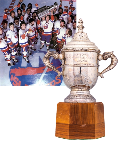 Bob Bournes 1980-81 Clarence Campbell Bowl Championship Trophy from His Personal Collection with His Signed LOA (11")