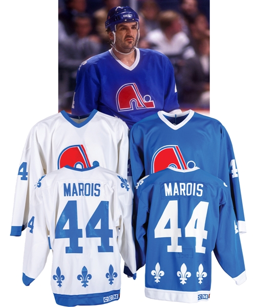Mario Marois 1989-90 Quebec Nordiques Game-Worn Home and Away Jerseys with LOA