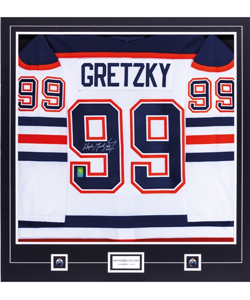 Wayne Gretzky Signed Edmonton Oilers Jersey Matted Display with WGA COA (32" x 34") 