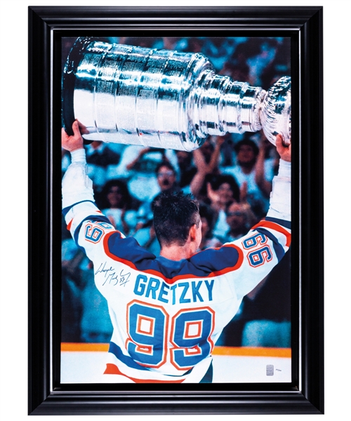 Wayne Gretzky Signed Edmonton Oilers "1988 Stanley Cup" Limited-Edition Framed Print on Canvas #50/199 with WGA COA (31" x 43")