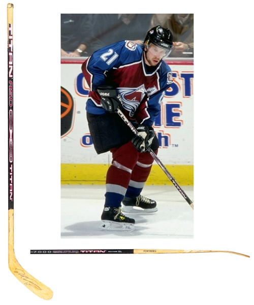 Peter Forsbergs Mid-to-Late-1990s Colorado Avalanche Signed Titan ASD 7000 Game-Used Stick with LOA