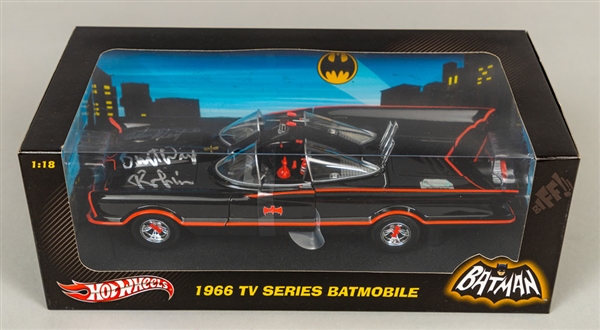 Batman’s Adam West and Burt Ward Signed Hot Wheels Limited-Edition 1966 TV Series 1:18 Scale Batmobile and 1:12 Scale Batcycle & Sidecar – Both in Original Packaging with COAs 