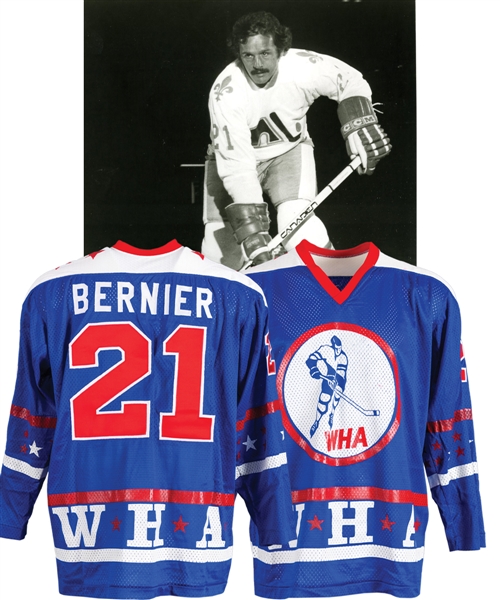 Serge Bernier’s 1974-75 WHA All-Star Game "East All-Stars" Game-Worn Jersey with his Signed LOA