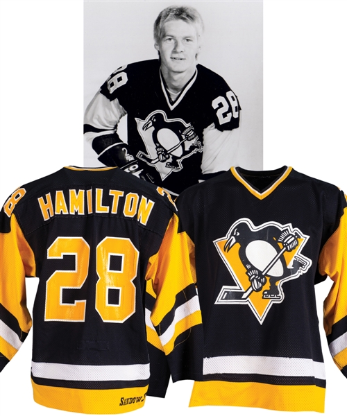 Jim Hamiltons Early-1980s Pittsburgh Penguins Game-Worn Jersey with LOA
