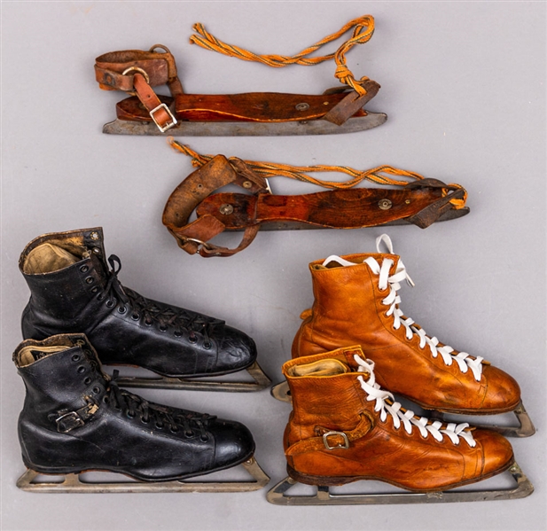 Antique and Vintage Ice / Hockey Skate Collection of 6 Pairs 