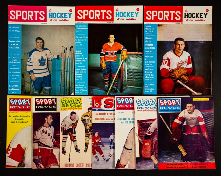 1950s/1960s La Patrie and Perspectives Hockey Pictures (18), 1950s/1970s Hockey Calendar Pages (90+) Plus Hockey Scrapbooks, Magazines and Newspapers
