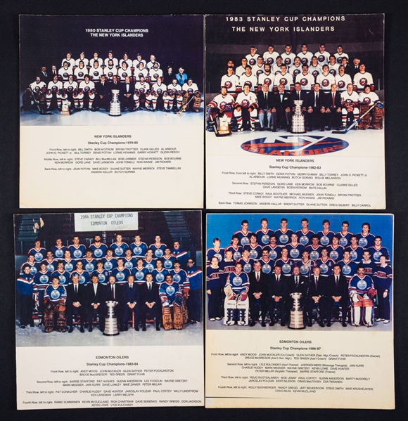 International Hockey Hall of Fame New York Islanders and Edmonton Oilers “Stanley Cup Dynasties” Photo Display Collection of 27 