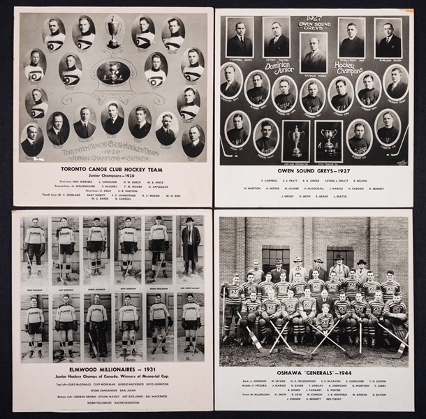 International Hockey Hall of Fame Memorial Cup Champions Photo Display Collection of 26 