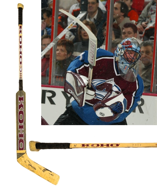 Patrick Roys Early-2000s Colorado Avalanche Koho 500 Game-Used Stick from the Personal Collection of an Important Hockey Executive with His Signed LOA