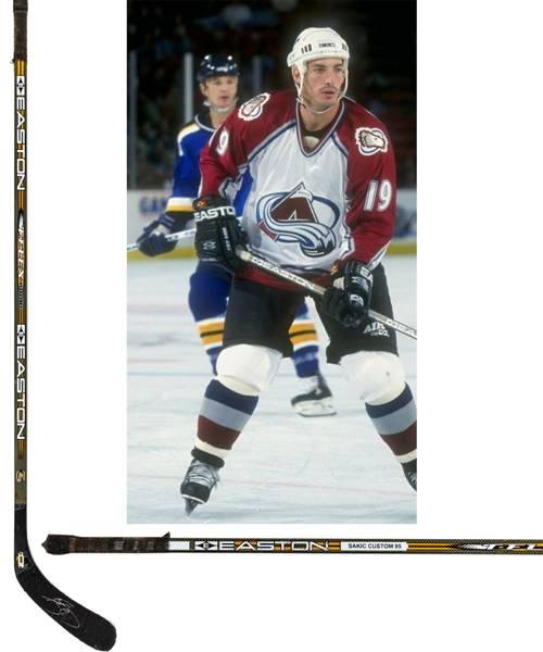 Joe Sakic’s Late-1990s Colorado Avalanche Signed Easton T-Flex Game-Used Stick from the Personal Collection of an Important Hockey Executive with His Signed LOA