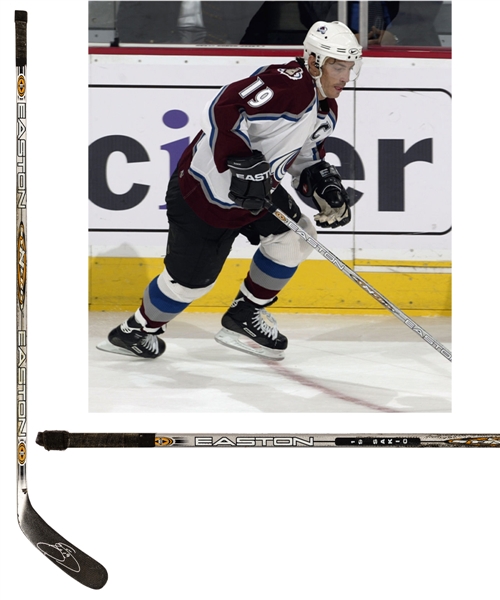 Joe Sakics Early-to-Mid-2000s Colorado Avalanche Signed Easton Synergy Game-Used Stick from the Personal Collection of an Important Hockey Executive with His Signed LOA