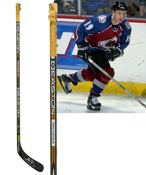 Joe Sakics Late-1990s Colorado Avalanche Signed Easton T-Flex Game-Used Stick from the Personal Collection of an Important Hockey Executive with His Signed LOA