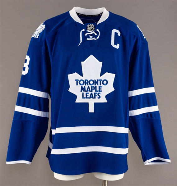 Dion Phaneufs 2010-11 Toronto Maple Leafs Game-Worn Captains Jersey 