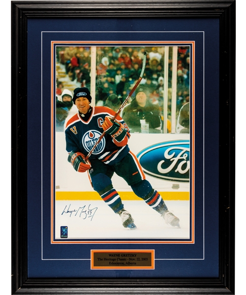 Wayne Gretzky Signed 2003 Heritage Classic Framed Photo from WGA (23” x 30 ½”) 