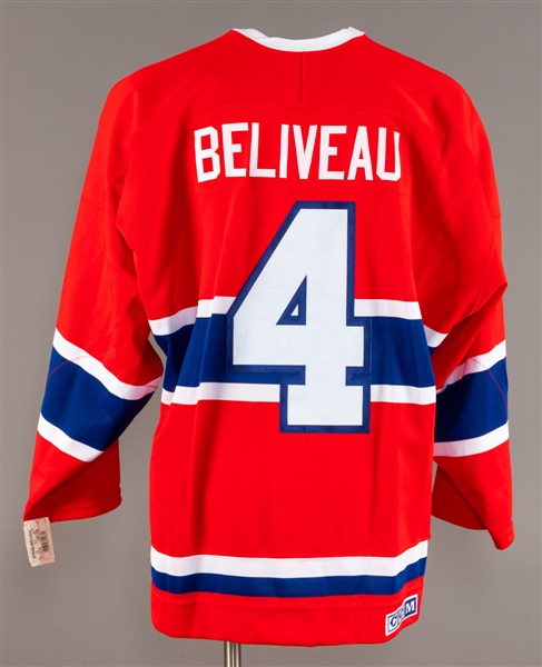 Jean Beliveau Montreal Canadiens Signed “Vintage” Captain’s Jersey with LOA
