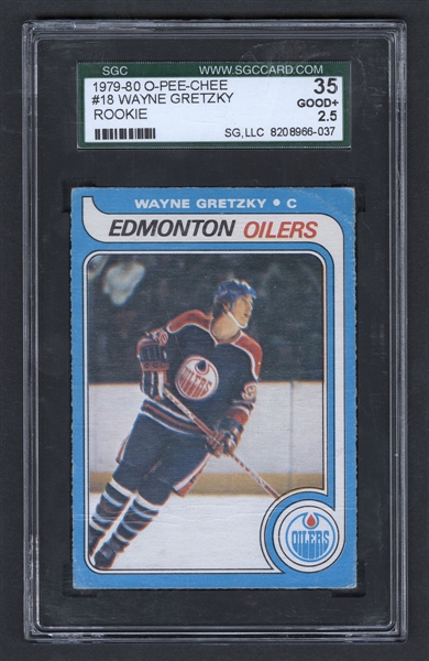 1979-80 O-Pee-Chee Hockey Card #18 HOFer Wayne Gretzky Rookie - Graded SGC 2.5