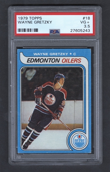 1979-80 Topps Hockey Card #18 HOFer Wayne Gretzky Rookie - Graded PSA 3.5