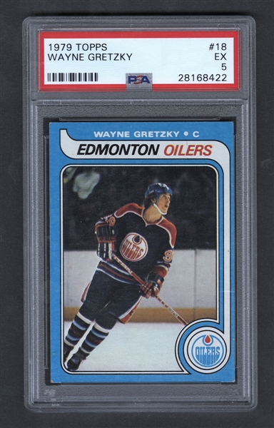 1979-80 Topps Hockey Card #18 HOFer Wayne Gretzky Rookie - Graded PSA 5