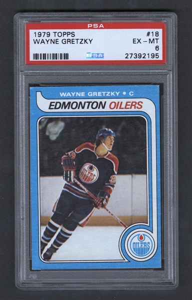 1979-80 Topps Hockey Card #18 HOFer Wayne Gretzky Rookie - Graded PSA 6