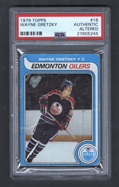 1979-80 Topps Hockey Card #18 HOFer Wayne Gretzky Rookie - Graded PSA Authentic Altered