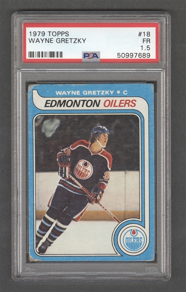 1979-80 Topps Hockey Card #18 HOFer Wayne Gretzky Rookie - Graded PSA 1.5