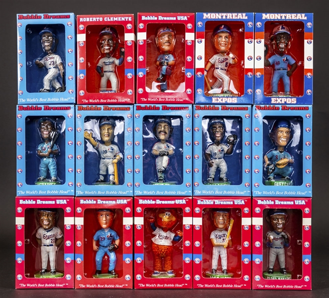 Montreal Expos 2002-04 Nodder / Bobble Head Doll Complete Set of 15 