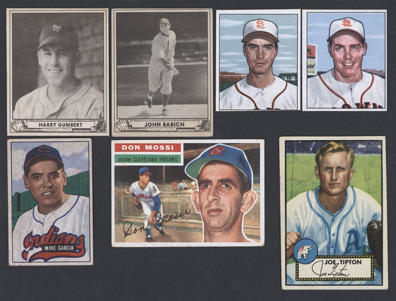 Baseball Card Collection Including 1940 Play Ball (2), 1950 Bowman (17), 1951 Bowman (2), 1952 Topps (2) and 1956 Topps (5)