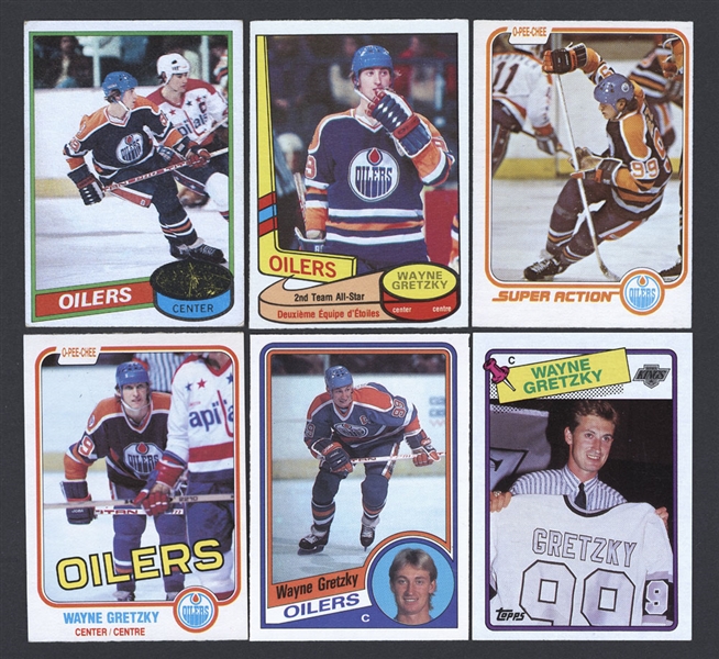 1980s Wayne Gretzky O-Pee-Chee and Topps Hockey Card Collection of 99