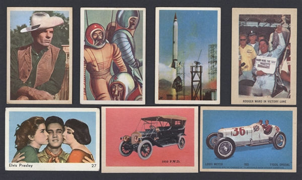 1956 to 1959 Parkhurst Non-Sport Card Collection Including Missiles & Satellite, Texas John Slaughter, Old Time Cars, Indianapolis Speedway Winners and Sport Cars