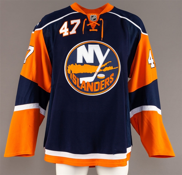 Marc-Andre Bergerons 2007-08 New York Islanders Game-Worn Jersey with Team LOA – Photo-Matched! 