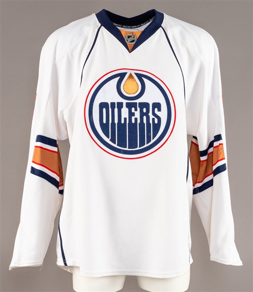 Joni Pitkanens 2007-08 Edmonton Oilers Game-Worn Jersey with LOA – Team Repairs! 