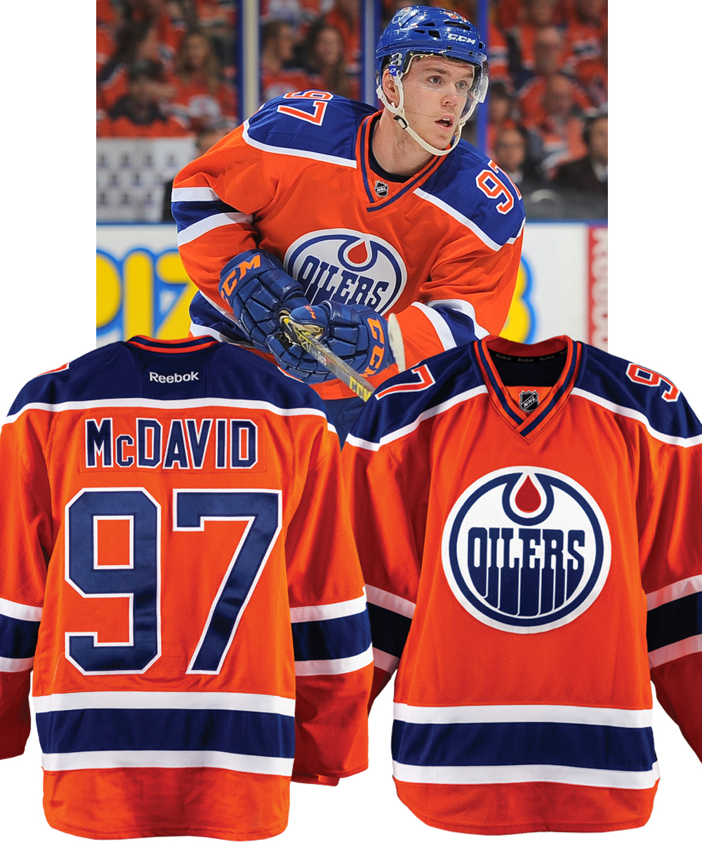 Youth Connor McDavid Orange Edmonton Oilers Player Name & Number T