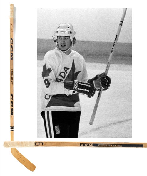 Wayne Gretzkys 1978 World Junior Hockey Championships Team Canada Signed CCM Game-Used Stick with Shawn Chaulk LOA