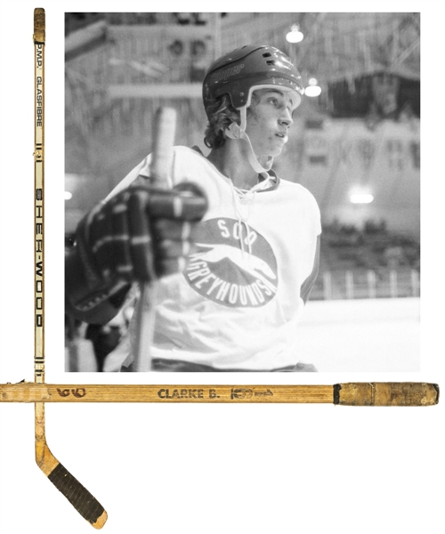 Wayne Gretzkys 1977-78 OHA Soo Greyhounds Sher-Wood Game-Used Pre-NHL Stick with Provenance Letter Plus Additional LOA from Shawn Chaulk