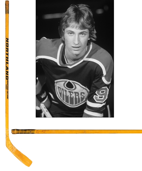 Wayne Gretzkys 1978-79 Edmonton Oilers WHA Signed Northland Game-Used Professional Hockey Rookie Season Stick with Shawn Chaulk LOA and MeiGray COR