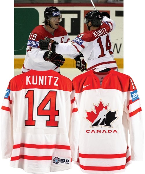 Chris Kunitz’s 2008 IIHF World Championships Team Canada Game-Worn Jersey with Hockey Canada LOA 