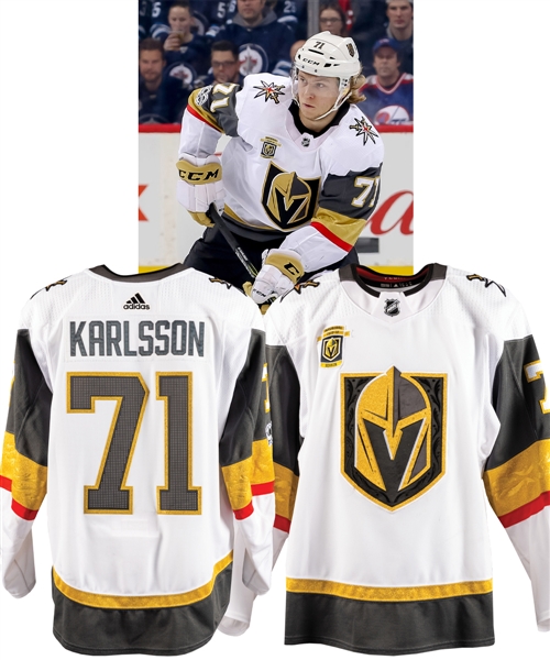 William Karlssons 2017-18 Vegas Golden Knights Inaugural Season Game-Worn Jersey with LOA - Inaugural Season and NHL Centennial Patches! – Lady Byng Trophy Season! – Photo-Matched! 