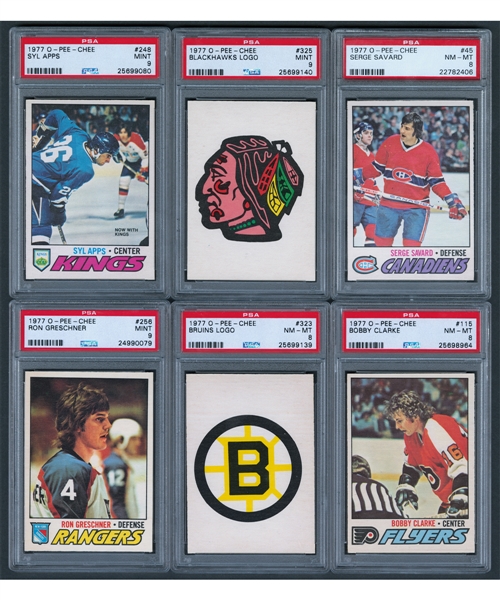 1977-78 O-Pee-Chee Hockey PSA-Graded Hockey Card Collection of 74 - Majority Graded PSA NM-MT 8 and PSA MINT 9