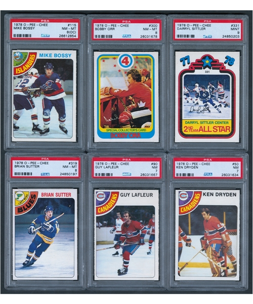 1978-79 O-Pee-Chee Hockey PSA-Graded Hockey Card Collection of 156 - Majority Graded PSA NM 7 or Better Including Many PSA NM-MT 8 and PSA MINT 9 Examples