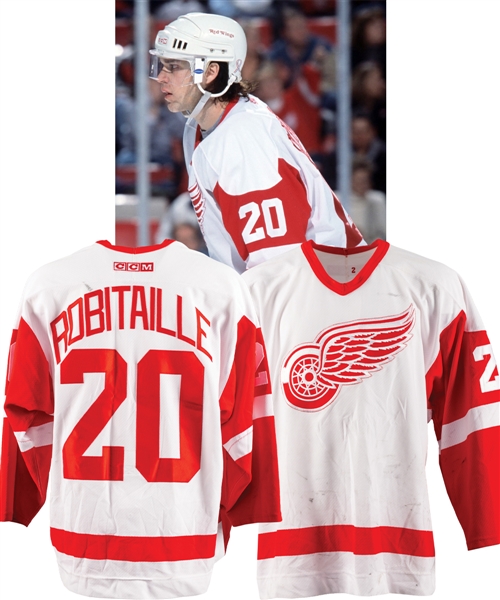 Luc Robitailles 2001-02 Detroit Red Wings "611th Career Goal - #1 Goal Scoring Left Winger in NHL History" Game-Worn Jersey with His Signed LOA