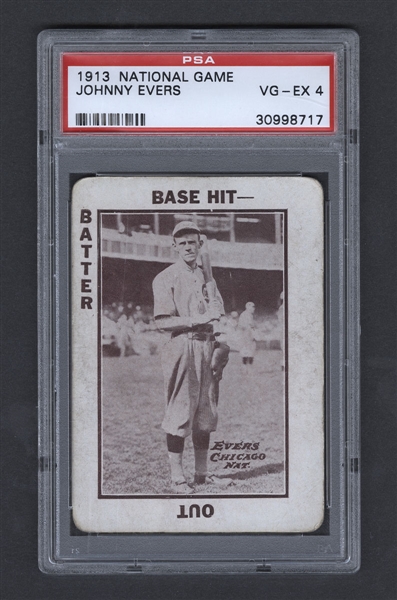 1913 National Game Baseball Card - HOFer Johnny Evers - Graded PSA 4