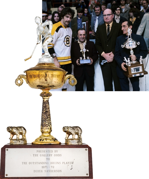 Derek Sandersons 1971-72 Boston Bruins Eddie Shore Trophy from His Personal Collection with His Signed LOA (15") 