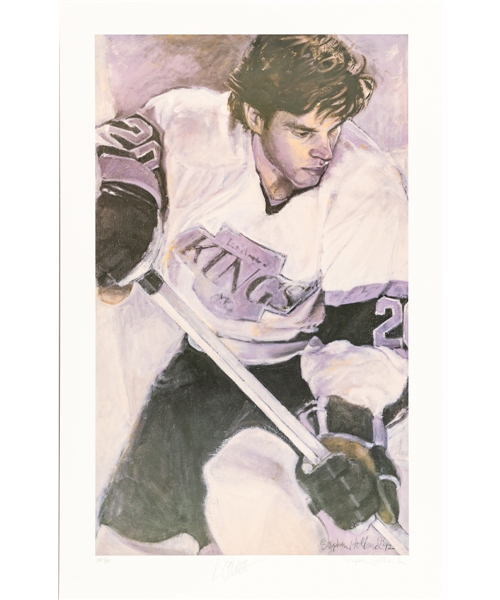 Luc Robitailles Autograph Memorabilia Collection Including 1992 Los Angeles Kings Signed Stephen Holland Lithographs (4) with His Signed LOA