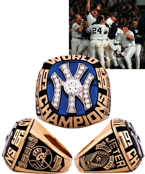 Derek Jeter 1996 New York Yankees World Series Championship 14K Gold and Diamond Ring